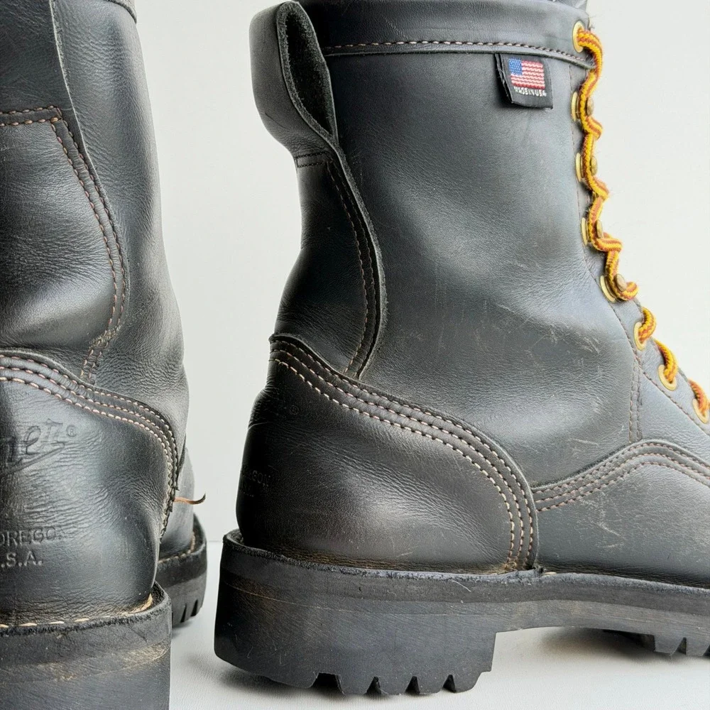 Danner Rain Forest Work Boots Womens 8 Black Leather Gore-Tex Waterproof 15100